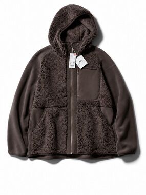 White Mountaineering x Uniqlo Brown Fleece Zip Hoodie Jacket